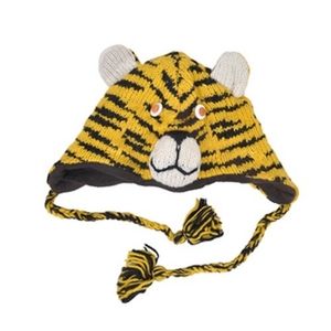 100% Wool Nepal Handcraft Animal Hat: Tiger